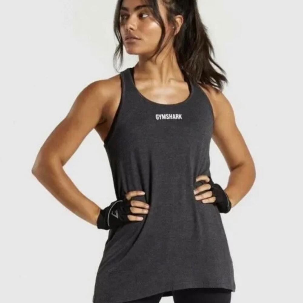 Gymshark Tank Lace Up Back Size Small Grey Workout